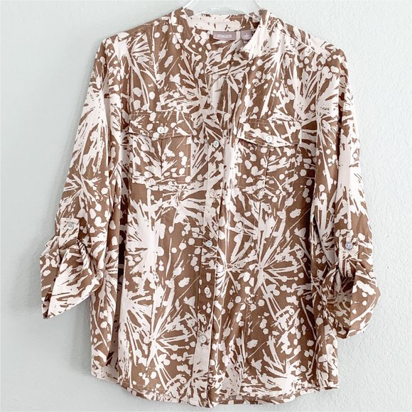 Chico's Tops - Chico's Semi Sheer Palm Print Blouse NWOT
